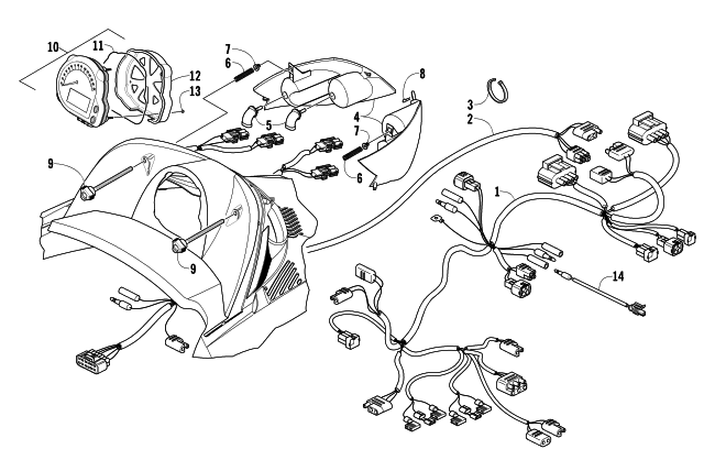 Parts Diagram for Arctic Cat 2003 440 SNO PRO L/C SNOWMOBILE HEADLIGHT, INSTRUMENTS, AND WIRING ASSEMBLIES