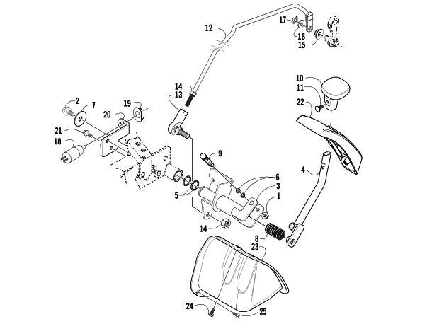 Parts Diagram for Arctic Cat 2003 500 FIS MANUAL TRANSMISSION ( - MRP) ATV REVERSE SHIFT LEVER ASSEMBLY