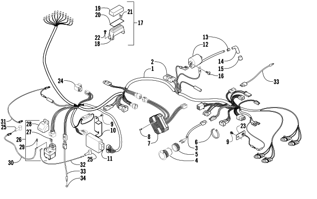 Parts Diagram for Arctic Cat 2003 500 FIS MANUAL TRANSMISSION () ATV WIRING HARNESS ASSEMBLY