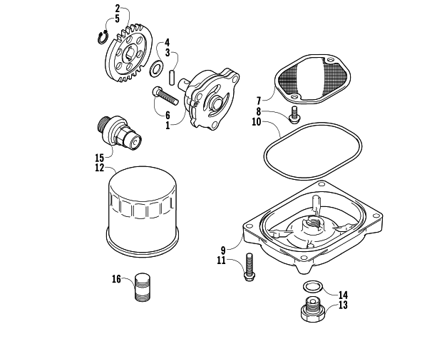 Parts Diagram for Arctic Cat 2004 500 MANUAL TRANSMISSION 4X4 FIS MRP ATV OIL FILTER/PUMP ASSEMBLY