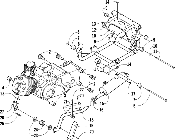 Parts Diagram for Arctic Cat 2005 250 2X4 ATV ENGINE AND RELATED PARTS