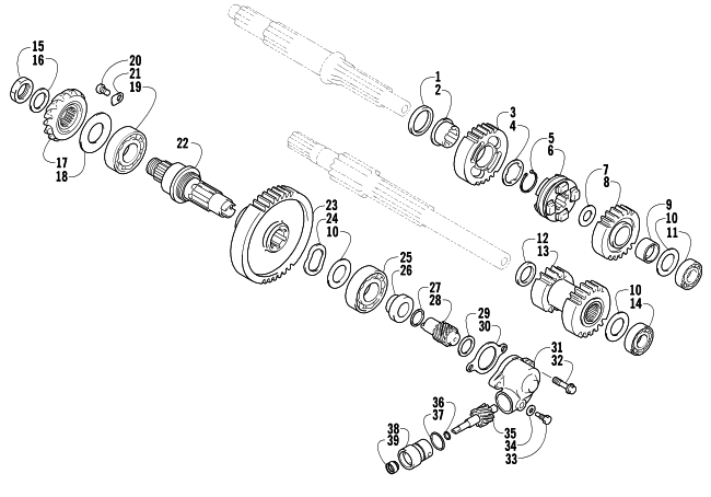 Parts Diagram for Arctic Cat 2003 500 FIS MANUAL TRANSMISSION ( - MRP) ATV SECONDARY TRANSMISSION ASSEMBLY