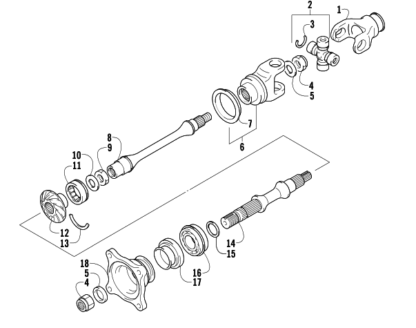 Parts Diagram for Arctic Cat 2003 500 FIS MANUAL TRANSMISSION () ATV SECONDARY DRIVE ASSEMBLY
