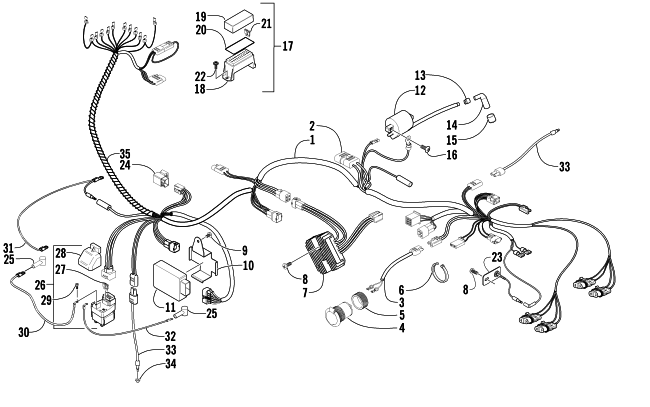 Parts Diagram for Arctic Cat 2003 500 TRV AUTOMATIC TRANSMISSION ATV WIRING HARNESS ASSEMBLY