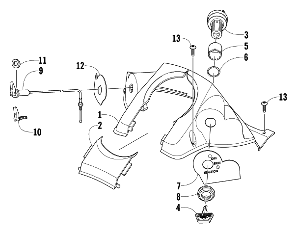 Parts Diagram for Arctic Cat 2006 Z 370 SNOWMOBILE CONSOLE AND SWITCH ASSEMBLY