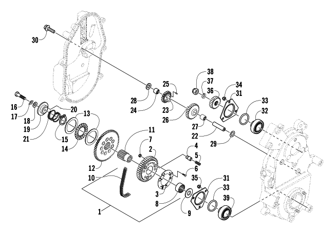 Parts Diagram for Arctic Cat 2006 PANTHER 370 R SNOWMOBILE DRIVE/REVERSE DROPCASE ASSEMBLY