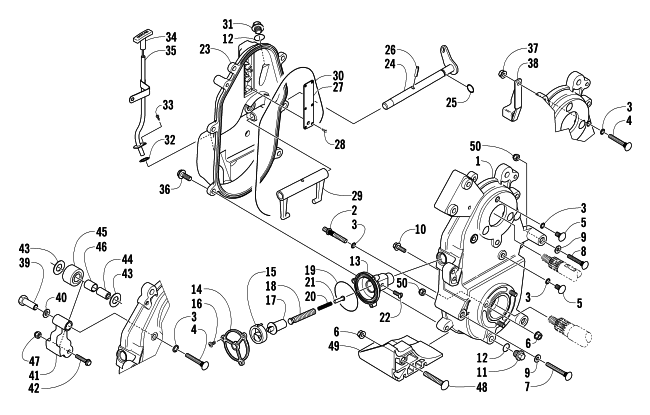Parts Diagram for Arctic Cat 2004 Z 440 LX SNOWMOBILE DROPCASE AND CHAIN TENSION ASSEMBLY