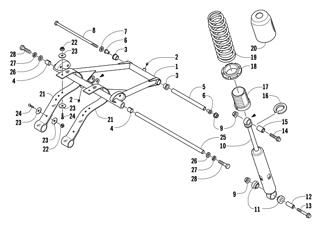 Parts Diagram for Arctic Cat 2004 PANTHER 370 SNOWMOBILE REAR SUSPENSION FRONT ARM ASSEMBLY