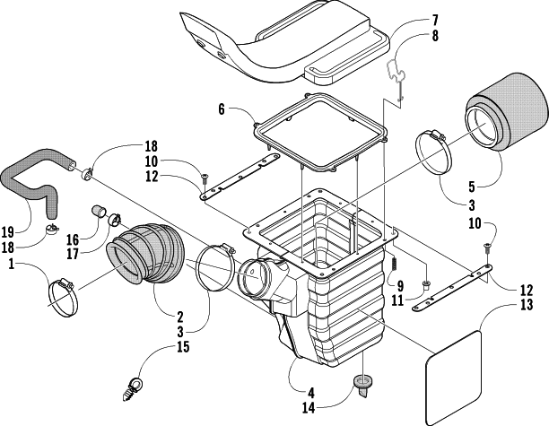 Parts Diagram for Arctic Cat 2004 400 AUTOMATIC TRANSMISSION 2X4 FIS ATV AIR INTAKE ASSEMBLY