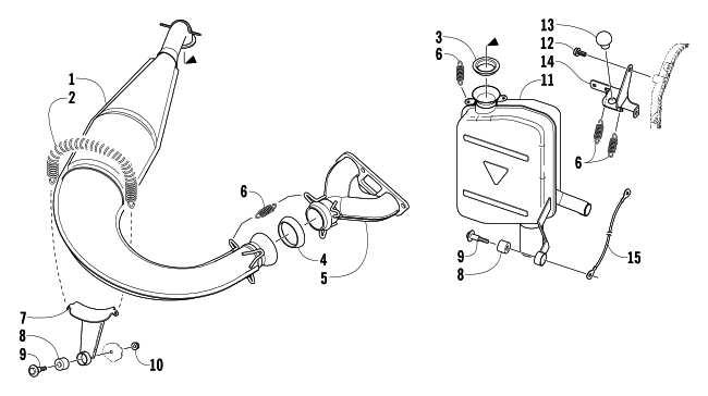Parts Diagram for Arctic Cat 2004 Z 370 SNOWMOBILE EXHAUST ASSEMBLY
