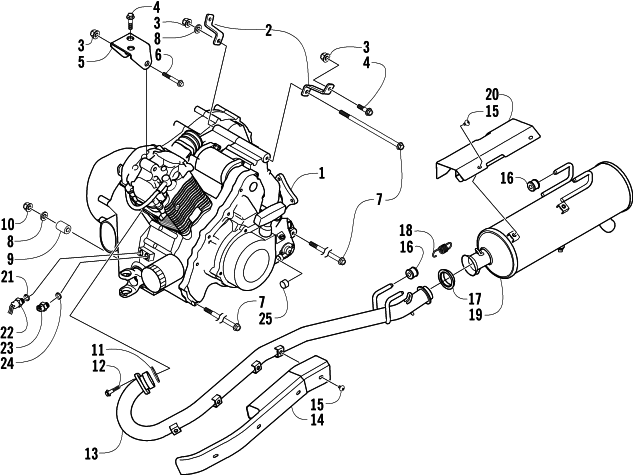 Parts Diagram for Arctic Cat 2004 400 AUTOMATIC TRANSMISSION 2X4 FIS ATV ENGINE AND EXHAUST