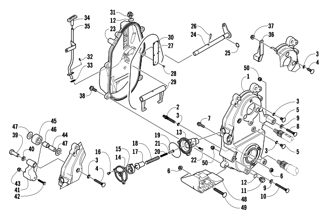 Parts Diagram for Arctic Cat 2004 PANTERA 550 SNOWMOBILE DROPCASE AND CHAIN TENSION ASSEMBLY
