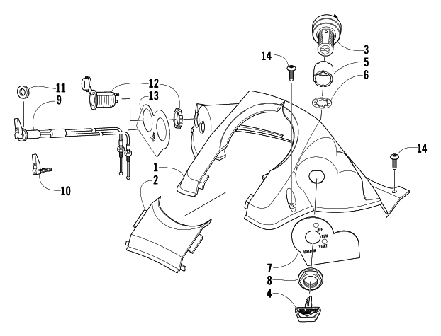 Parts Diagram for Arctic Cat 2005 PANTERA 550 (S2005PTCCAUSB) SNOWMOBILE CONSOLE AND SWITCH ASSEMBLY