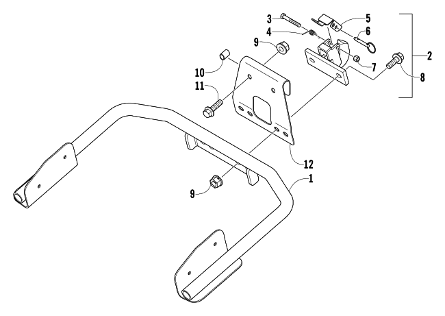 Parts Diagram for Arctic Cat 2006 T660 TURBO TOURING SNOWMOBILE HITCH ASSEMBLY