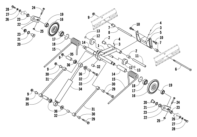 Parts Diagram for Arctic Cat 2004 MOUNTAIN CAT 570 SNOWMOBILE REAR SUSPENSION REAR ARM ASSEMBLY