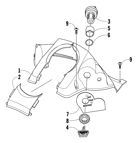 Parts Diagram for Arctic Cat 2005 KING CAT 900 EFI EARLY BUILD SNOWMOBILE CONSOLE AND SWITCH ASSEMBLY