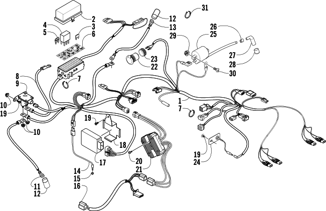 Parts Diagram for Arctic Cat 2004 500 AUTOMATIC TRANSMISSION 4X4 FIS MRP ATV WIRING HARNESS ASSEMBLY