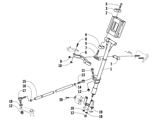 Parts Diagram for Arctic Cat 2005 FIRECAT 600 EFI EXT SNOWMOBILE STEERING POST ASSEMBLY