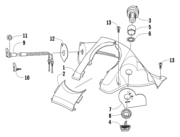 Parts Diagram for Arctic Cat 2004 MOUNTAIN CAT 900 EFI 159 SNOWMOBILE CONSOLE AND SWITCH ASSEMBLY