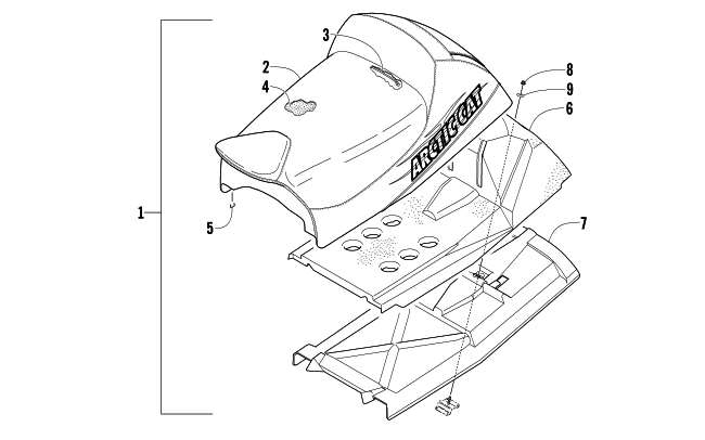 Parts Diagram for Arctic Cat 2004 FIRECAT 700 EFI EXT SNOWMOBILE SEAT ASSEMBLY