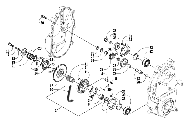 Parts Diagram for Arctic Cat 2006 T660 TURBO TOURING SNOWMOBILE DRIVE/REVERSE DROPCASE ASSEMBLY
