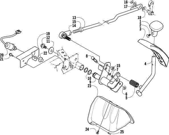 Parts Diagram for Arctic Cat 2004 400 MANUAL TRANSMISSION 4X4 MRP ATV REVERSE SHIFT LEVER ASSEMBLY