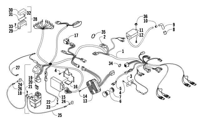 Parts Diagram for Arctic Cat 2004 400 MANUAL TRANSMISSION 4X4 ATV WIRING HARNESS ASSEMBLY