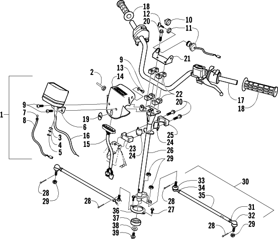 Parts Diagram for Arctic Cat 2004 400 MANUAL TRANSMISSION 2X4 FIS ATV STEERING ASSEMBLY