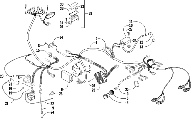 Parts Diagram for Arctic Cat 2004 400 AUTOMATIC TRANSMISSION 4X4 MRP ATV WIRING HARNESS ASSEMBLY