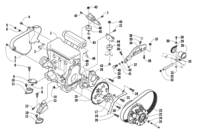 Parts Diagram for Arctic Cat 2004 BEARCAT WIDE TRACK SNOWMOBILE ENGINE AND RELATED PARTS