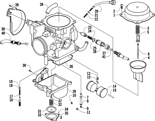 Parts Diagram for Arctic Cat 2004 400 AUTOMATIC TRANSMISSION 4X4 TBX ATV CARBURETOR