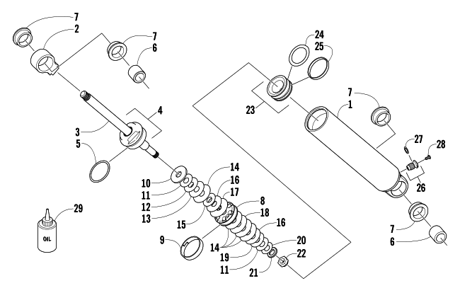 Parts Diagram for Arctic Cat 2004 MOUNTAIN CAT 800 EFI 159 SNOWMOBILE REAR SUSPENSION REAR ARM SHOCK ABSORBER