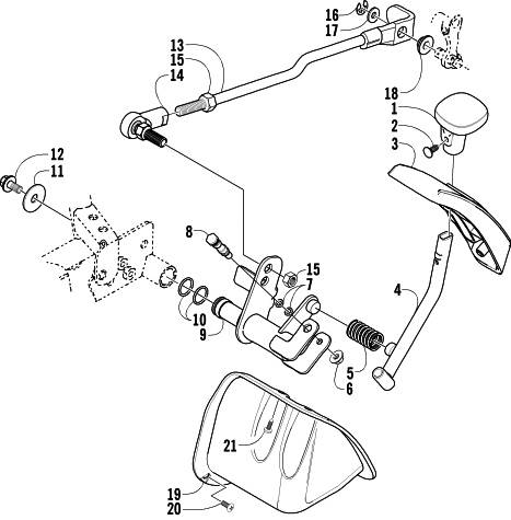 Parts Diagram for Arctic Cat 2004 400 MANUAL TRANSMISSION 4X4 FIS MRP ATV REVERSE SHIFT LEVER ASSEMBLY