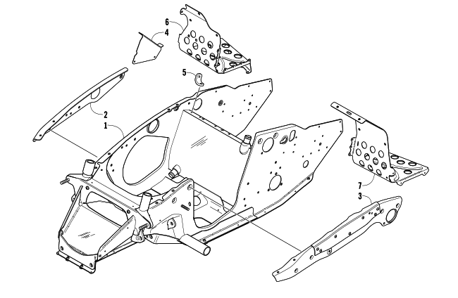 Parts Diagram for Arctic Cat 2004 FIRECAT 600 EFI LIMITED EDITION SNOWMOBILE FRONT FRAME AND FOOTREST