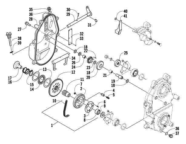Parts Diagram for Arctic Cat 2006 KING CAT 900 EFI SNOWMOBILE DRIVE/REVERSE DROPCASE ASSEMBLY (Optional)