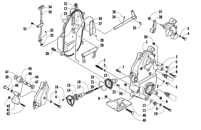 Parts Diagram for Arctic Cat 2004 T660 TOURING SNOWMOBILE DROPCASE AND CHAIN TENSION ASSEMBLY