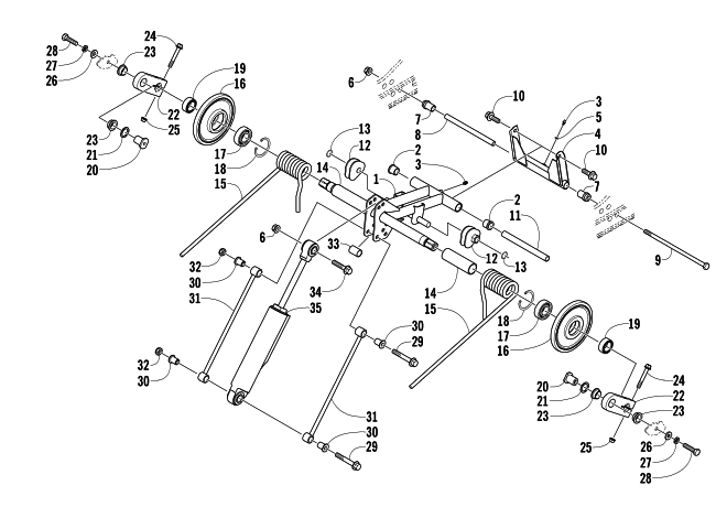 Parts Diagram for Arctic Cat 2004 T660 TURBO TRAIL SNOWMOBILE REAR SUSPENSION REAR ARM ASSEMBLY