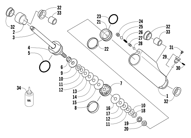Parts Diagram for Arctic Cat 2006 T660 TURBO TRAIL SNOWMOBILE REAR SUSPENSION REAR ARM SHOCK ABSORBER