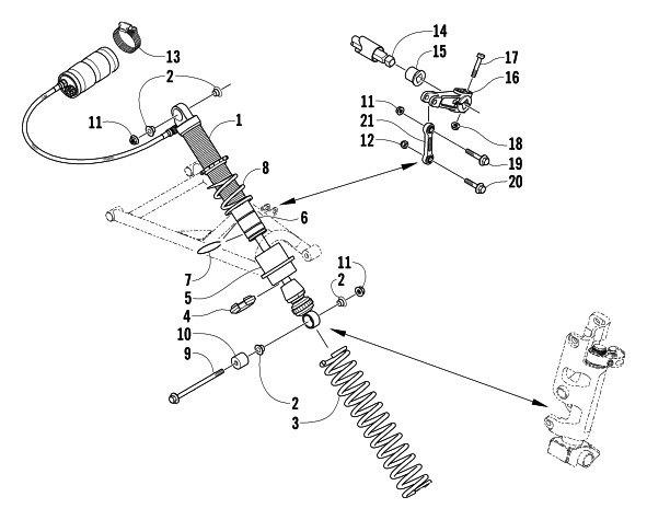 Parts Diagram for Arctic Cat 2004 ARCTIC CAT 440 SNO PRO SNOWMOBILE SHOCK ABSORBER AND SWAY BAR ASSEMBLY