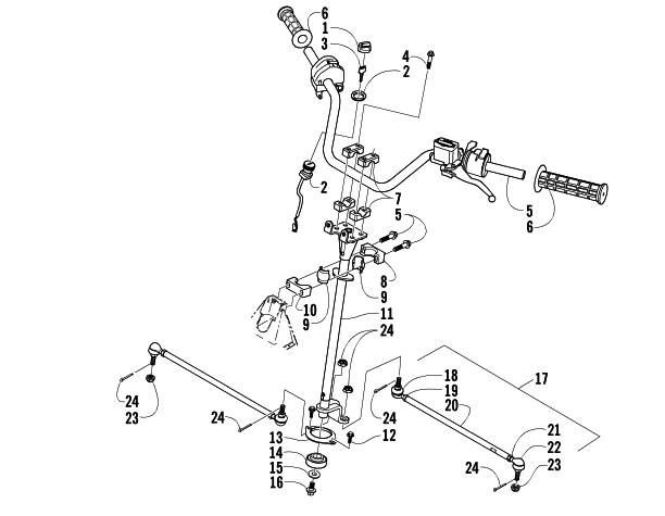 Parts Diagram for Arctic Cat 2004 650 V-2 4X4 FIS CA ATV STEERING ASSEMBLY