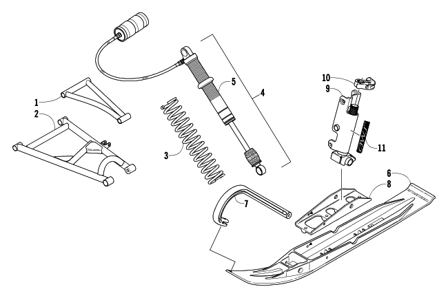 Parts Diagram for Arctic Cat 2004 FIRECAT 700 EFI SNO PRO 1 LIMITED EDITION SNOWMOBILE SKI AND FRONT SUSPENSION