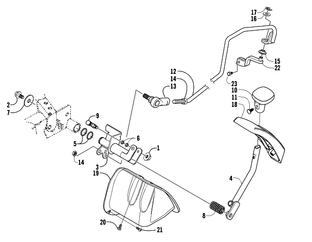 Parts Diagram for Arctic Cat 2004 650 V-2 4X4 FIS MRP NA ATV REVERSE SHIFT LEVER ASSEMBLY