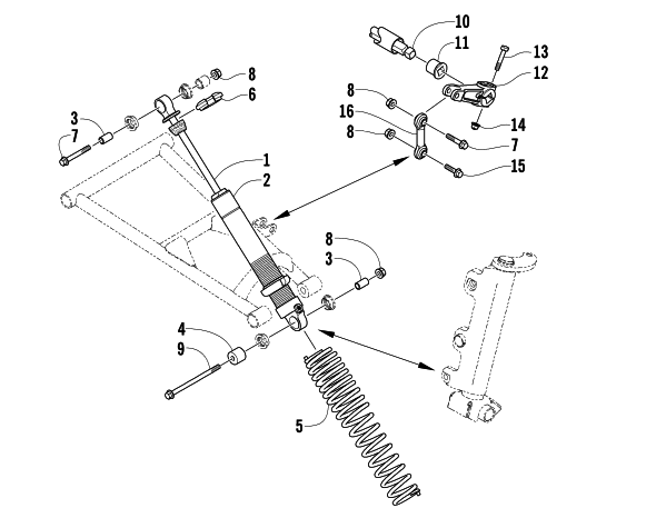 Parts Diagram for Arctic Cat 2004 ZR 900 EFI SNOWMOBILE SHOCK ABSORBER AND SWAY BAR ASSEMBLY