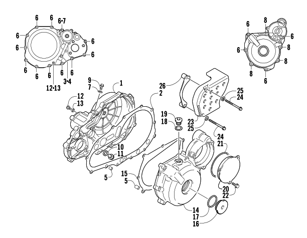 Parts Diagram for Arctic Cat 2006 400 DVX LIMITED EDITION ATV CRANKCASE COVER ASSEMBLY