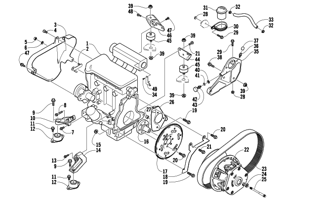 Parts Diagram for Arctic Cat 2005 T660 TURBO ST EFI EARLY BUILD SNOWMOBILE ENGINE AND RELATED PARTS