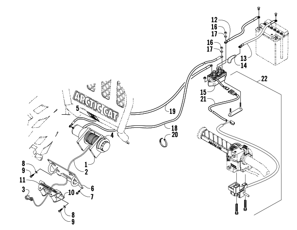 Parts Diagram for Arctic Cat 2004 650 V-2 4X4 FIS SE ATV WINCH ASSEMBLY