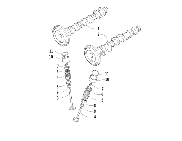 Parts Diagram for Arctic Cat 2007 T660 TURBO TOURING SNOWMOBILE CAMSHAFT/VALVE ASSEMBLY