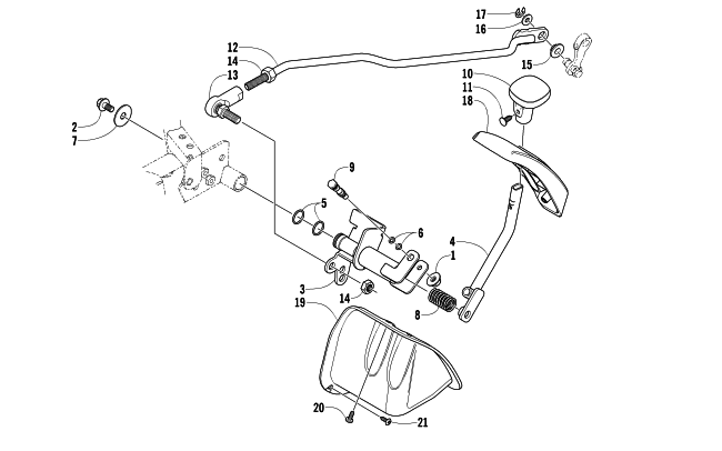 Parts Diagram for Arctic Cat 2004 500 MANUAL TRANSMISSION 4X4 FIS MRP ATV REVERSE SHIFT LEVER ASSEMBLY