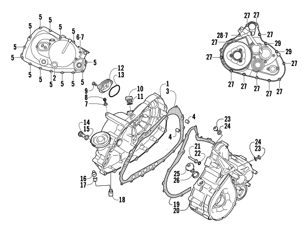 Parts Diagram for Arctic Cat 2006 500 MANUAL TRANSMISSION 4X4 FIS ATV CRANKCASE COVER ASSEMBLY