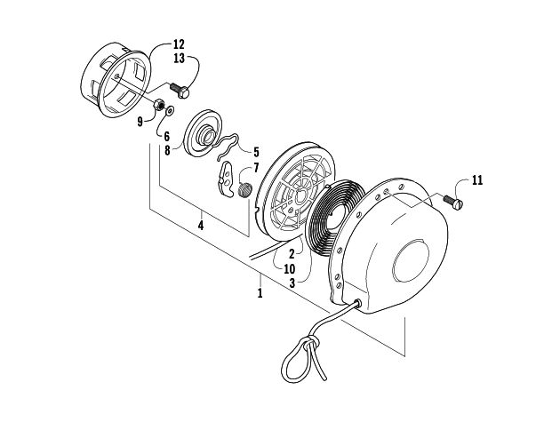 Parts Diagram for Arctic Cat 2008 PANTHER 370 SNOWMOBILE RECOIL STARTER